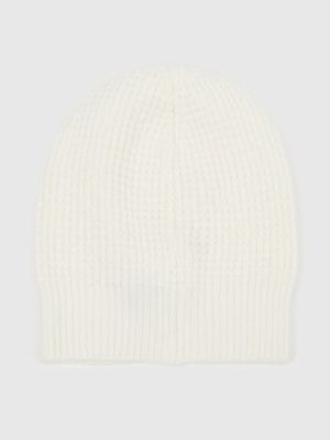 Плетена шапка с козирки Gap бяло