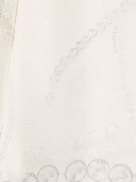 Asimetriškas raštuotas šilkinis šalikas Lanvin smėlinė
