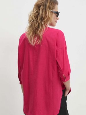 Bavlněná košile relaxed fit Answear Lab růžová