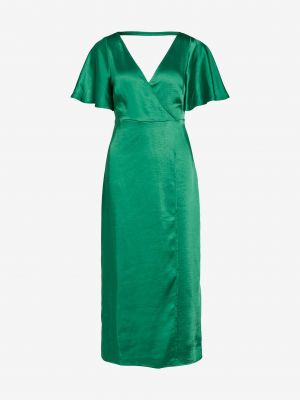 Saténové šaty Vila zelené