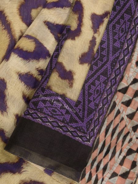 Schal mit print mit leopardenmuster Pierre-louis Mascia beige