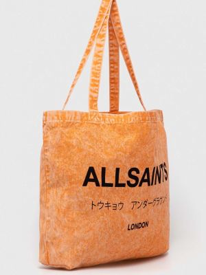 Pamučna torbica Allsaints narančasta