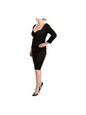 Sukienka midi z długim rękawem Roberto Cavalli czarna