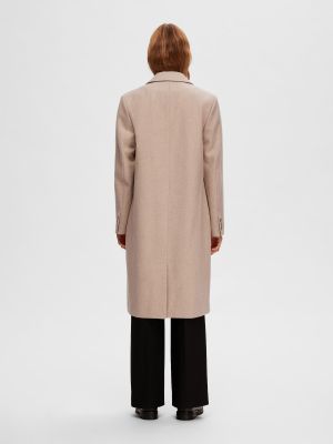 Μελανζέ παλτό Selected Femme μπεζ