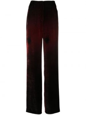 Pantaloni dritti in velluto Alberta Ferretti rosso