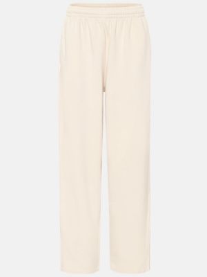 Džerzej bavlnené rovné nohavice Balenciaga biela