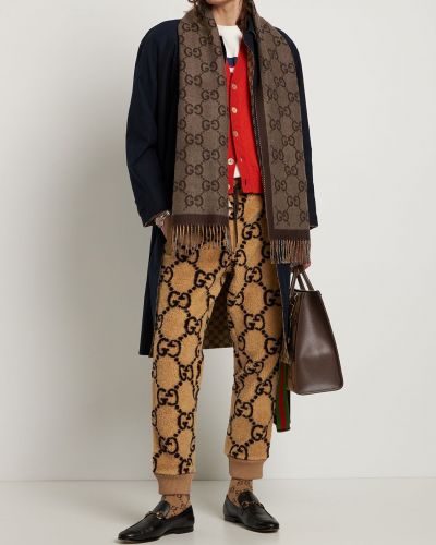 Spodnie z futerkiem żakardowe Gucci