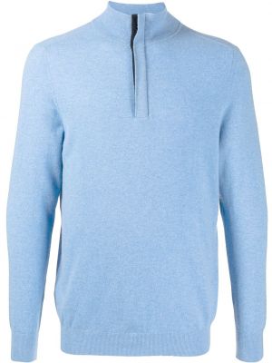 Kašmírový svetr na zip N.peal modrý