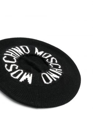 Pletený baret Moschino černý