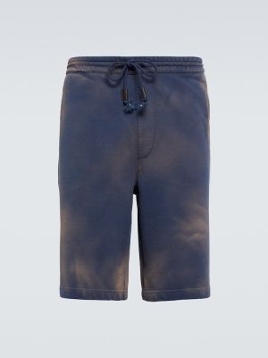 Pantaloni scurți din bumbac din jerseu Loewe albastru