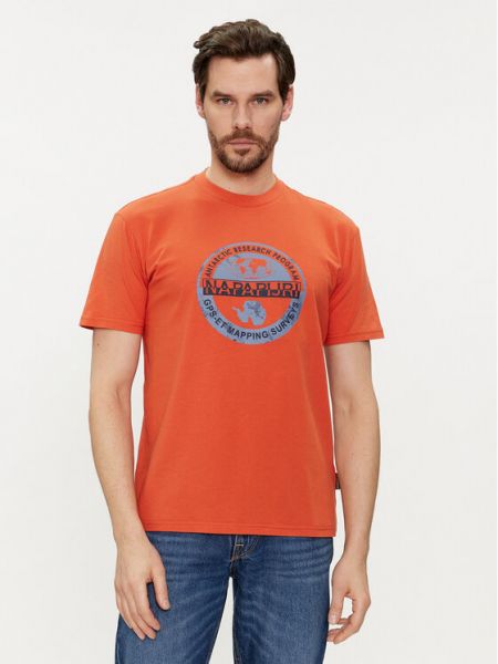 Priliehavé tričko Napapijri oranžová