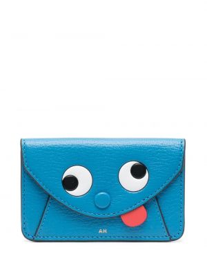 Kožená peňaženka Anya Hindmarch modrá