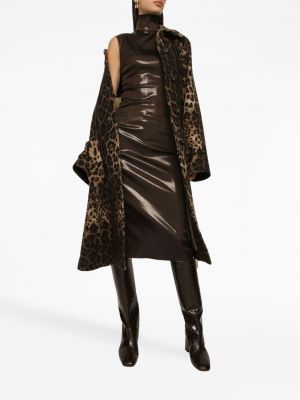 Manteau à imprimé à imprimé léopard Dolce & Gabbana marron