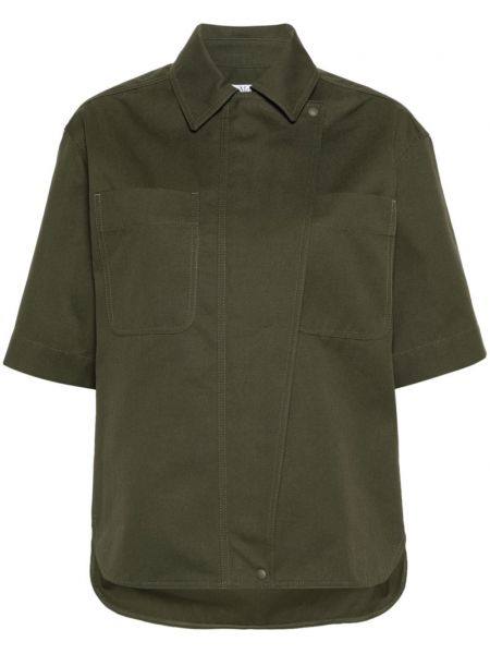 Oversize памучна риза Max Mara зелено