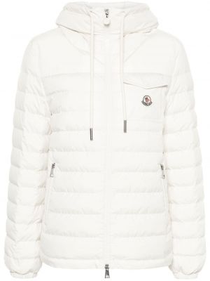 Pernata jakna s kapuljačom Moncler bijela