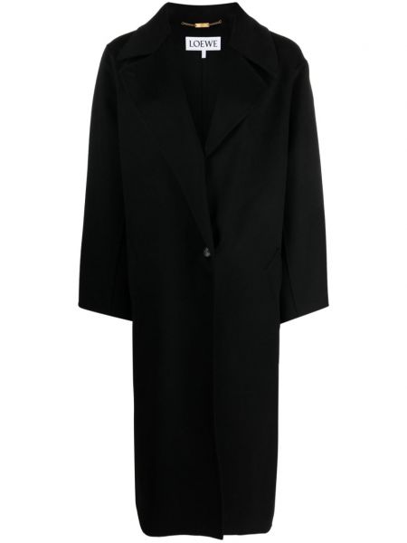 Manteau à boutons en laine Loewe noir