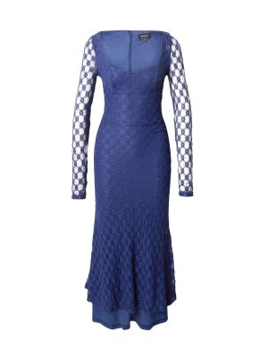 Midi šaty Bardot modrá
