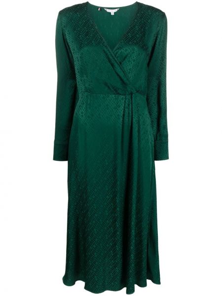 V-kaelusega kleit Tommy Hilfiger roheline