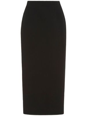 Tvídová midi sukňa s vysokým pásom Alessandra Rich čierna