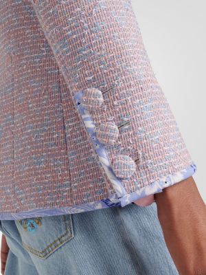 Volnena jakna s karirastim vzorcem iz tvida Etro modra
