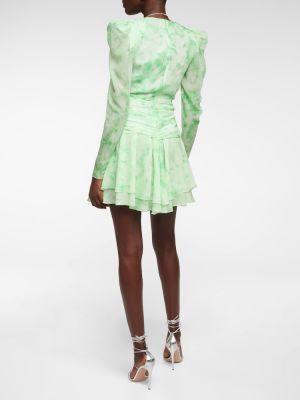 Hedvábné šaty Alessandra Rich zelené