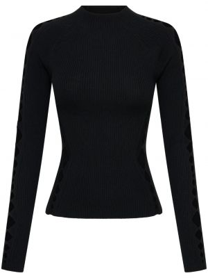 Вълнен пуловер със змийски принт Dion Lee черно