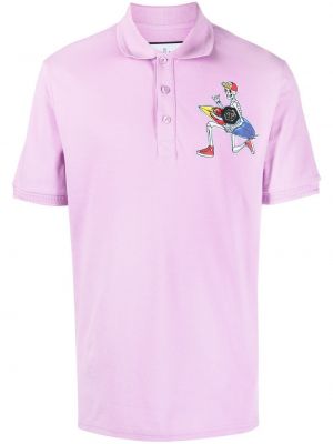 Polo majica s potiskom Philipp Plein vijolična