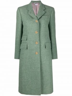 Палто от туид Thom Browne зелено