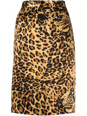 Fustă de mătase cu imagine cu model leopard Yves Saint Laurent Pre-owned