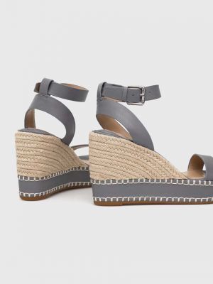 Kožené sandály Lauren Ralph Lauren šedé