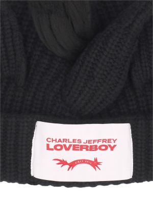 Chunky volnena kapa iz najlona Charles Jeffrey Loverboy črna