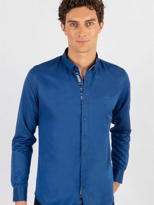 Хлопковая рубашка Tudors синяя
