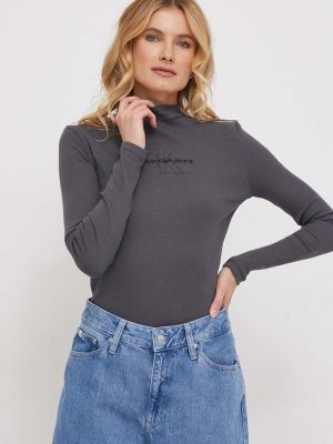 Блуза с дълъг ръкав Calvin Klein Jeans сиво