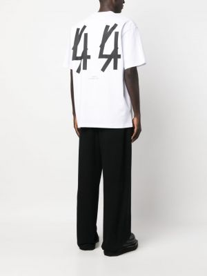 Raštuotas medvilninis marškinėliai 44 Label Group balta