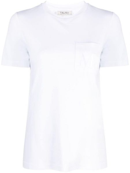 Памучна тениска бродирана 's Max Mara бяло
