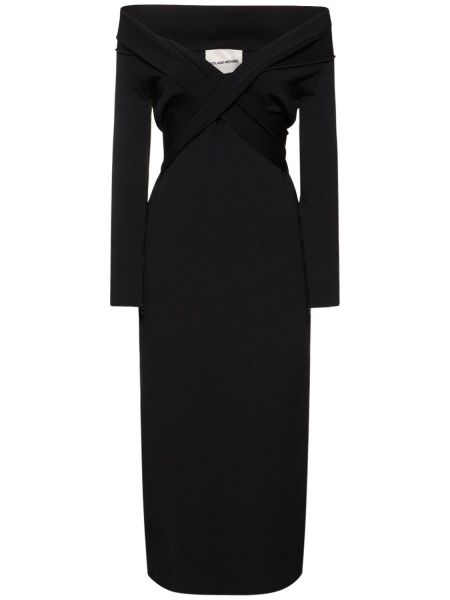 Vestido midi de viscosa de punto Roland Mouret negro