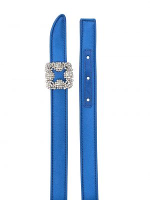 Leder gürtel mit kristallen Manolo Blahnik blau