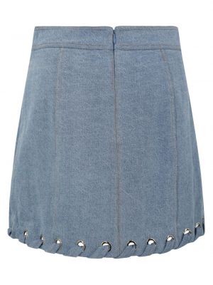 Mini spódniczka bawełniana Veronica Beard niebieska