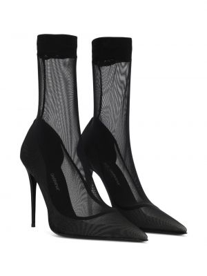 Průsvitné kotníkové boty se síťovinou Dolce & Gabbana černé
