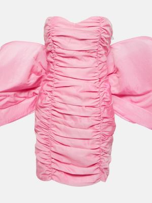 Σατέν φόρεμα με φιόγκο Rotate Birger Christensen ροζ