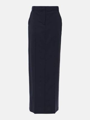 Vlnená dlhá sukňa Max Mara modrá