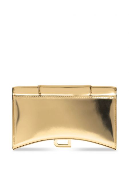Kožená peněženka Balenciaga zlatá