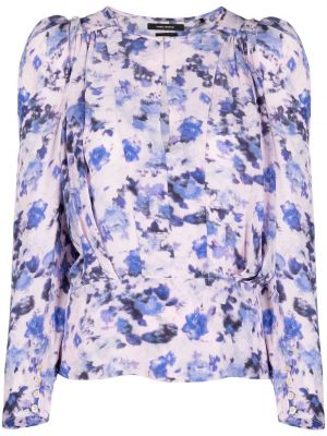 Trykt floral silke bluse Isabel Marant rosa