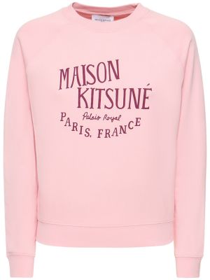 Памучен суитчър Maison Kitsuné розово