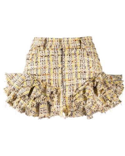 Pantalones cortos de tweed Natasha Zinko amarillo