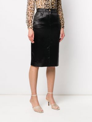 Hedvábné pouzdrová sukně s kapsami Christian Dior černé