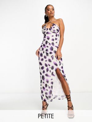 Длинное платье с принтом Vila Petite фиолетовое