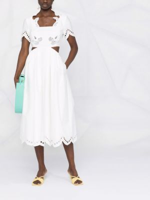 Midi šaty Self-portrait bílé