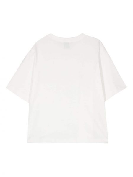Koszulka z cekinami bawełniana Alysi biała