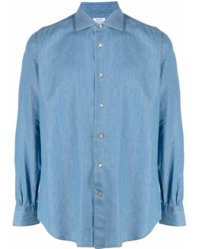 Camisa vaquera con botones Mazzarelli azul